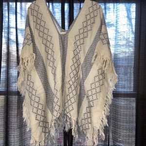 Love stitch fringe poncho